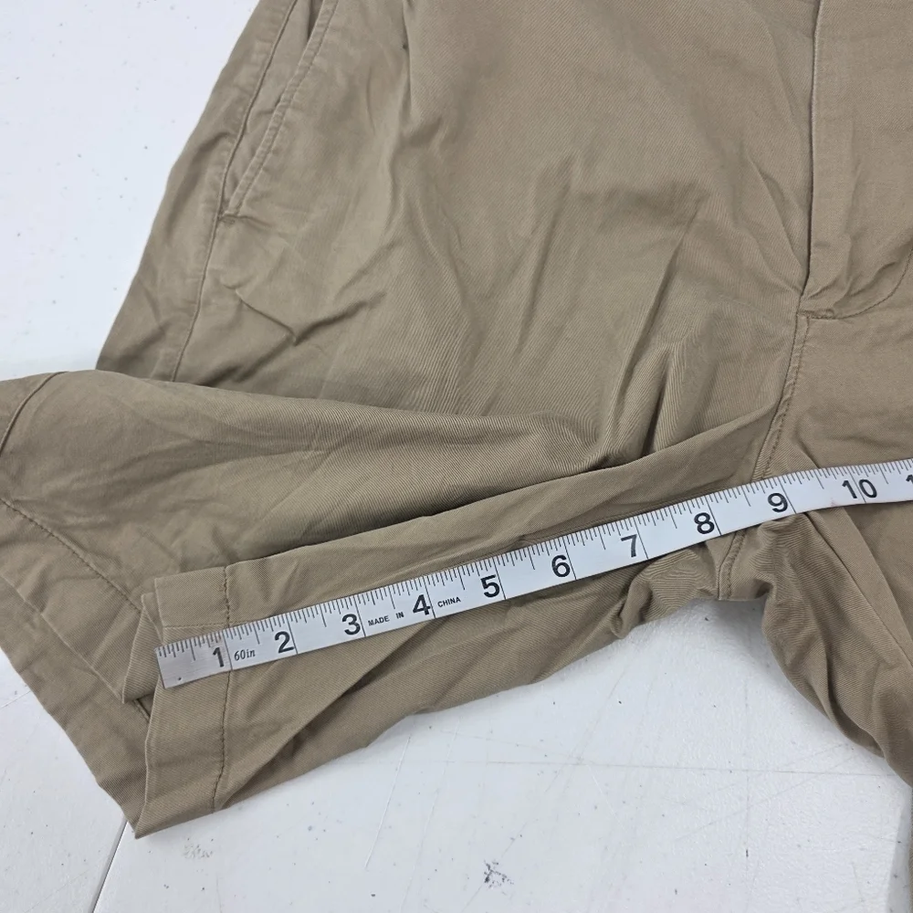 J CREW Mens 34x9 Stretch Shorts Beige Flat Front C8937 Re-Imagined By J.‎ CREW.